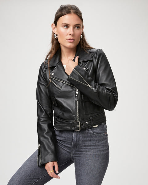 Paige Demetra Leather Jacket Black
