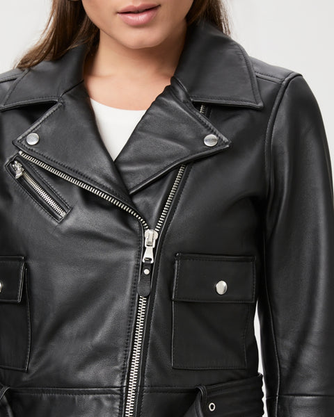 Paige Demetra Leather Jacket Black