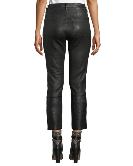 J Brand Ruby High Rise Leathers in Black
