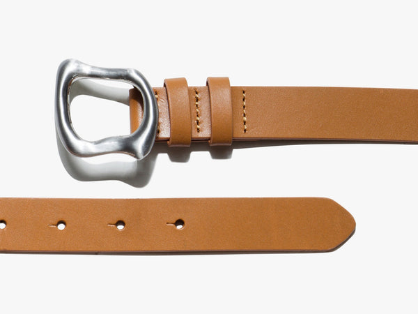 Frame Shape Belt In Cuoio w/ Silver