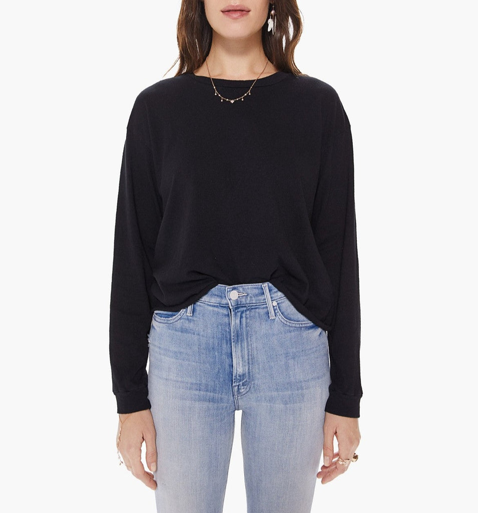 Mother L/S slouchy Cut Off in Black